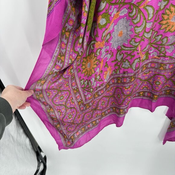 FREE PEOPLE magic dance duster kimono tunic shirt cape shawl floral hippie OS - Picture 6 of 8